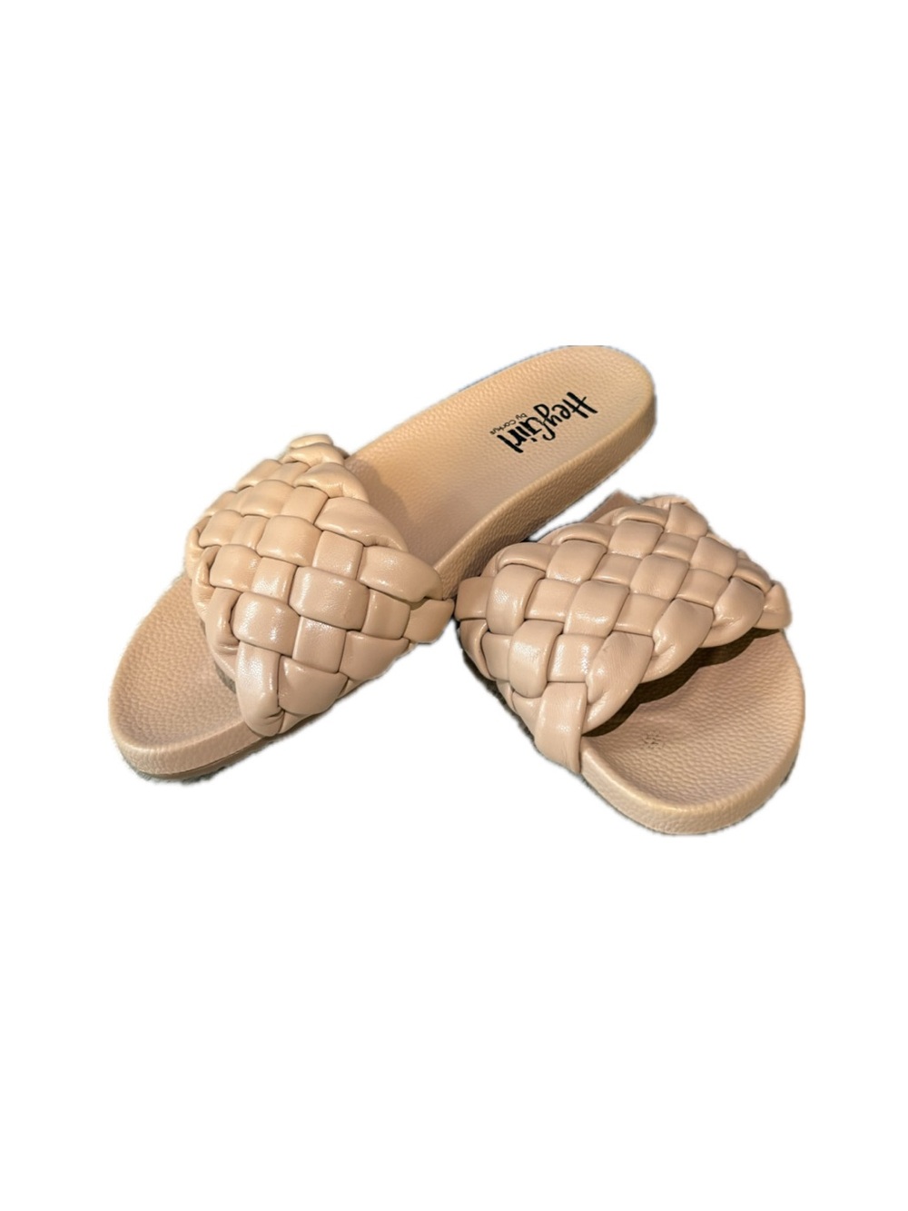 Corkys Beige Braided Slide Sandals